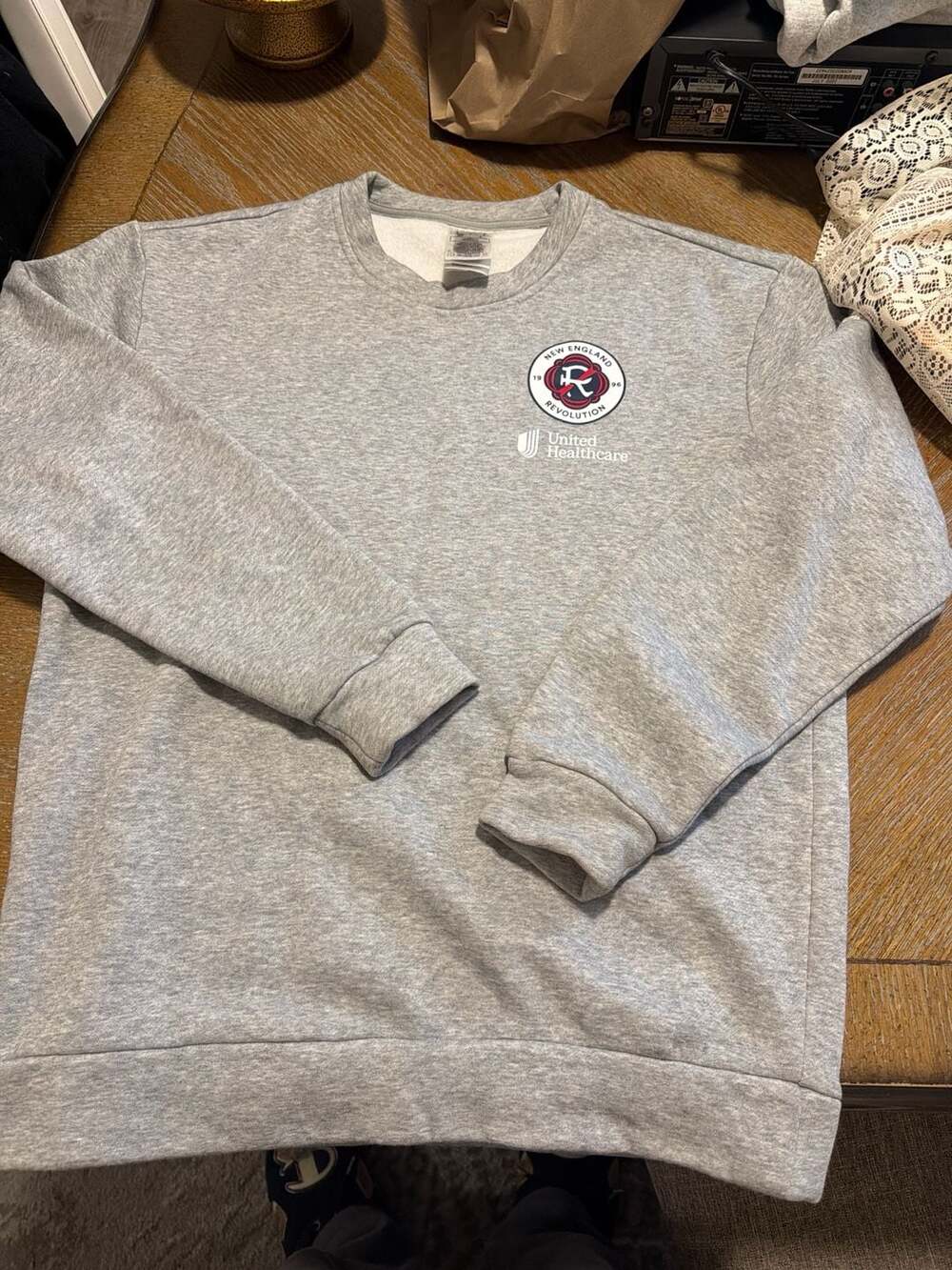 Adidas New England Revolution MLS Grey Crewneck Sweatshirt Size Small